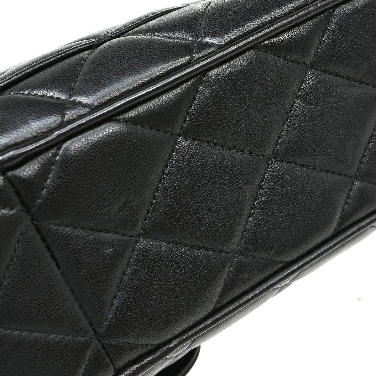 Chanel Vintage Flap a Spalla – Agnello Trapuntato Nero · 27 cm - Etoilux