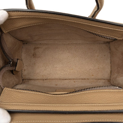 Céline Luggage Nano Pelle di Vitello Beige Dune Hardware Argento – 19,5 cm - Etoilux
