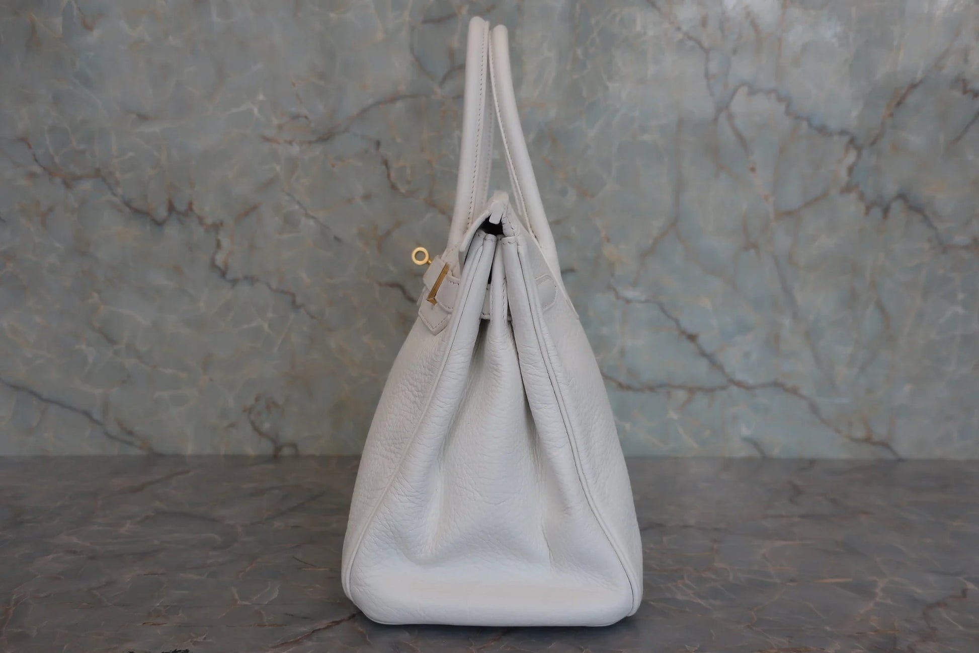 Hermès Birkin 30 Taurillon Clémence Blanc Hardware Dorato — 2008 - Etoilux