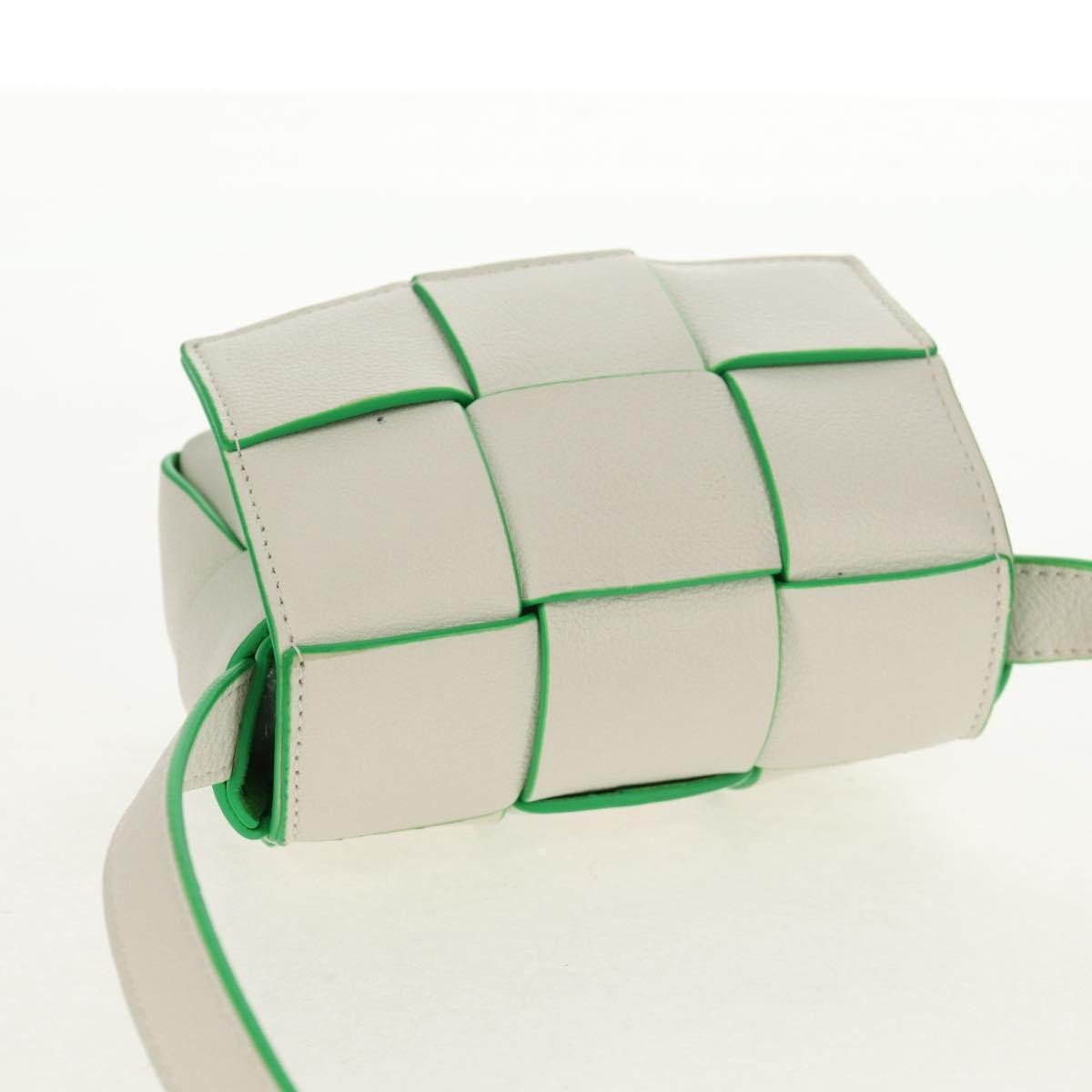 Bottega Veneta Cassette Mini Maxi Intrecciato Bianco/Verde – 12 cm - Etoilux