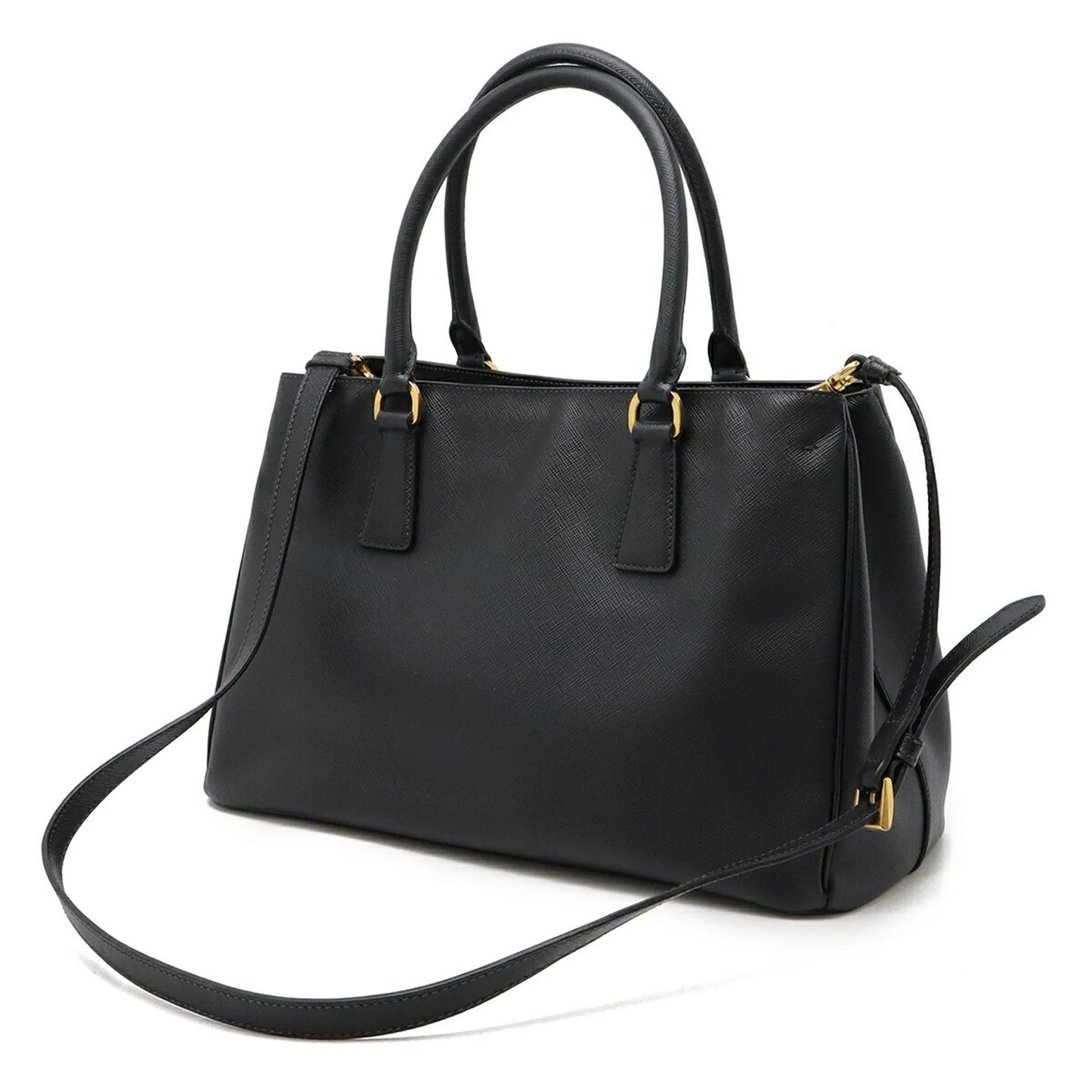 Prada Galleria BN1801 – Borsa a mano/tracolla in pelle Saffiano nera - Etoilux