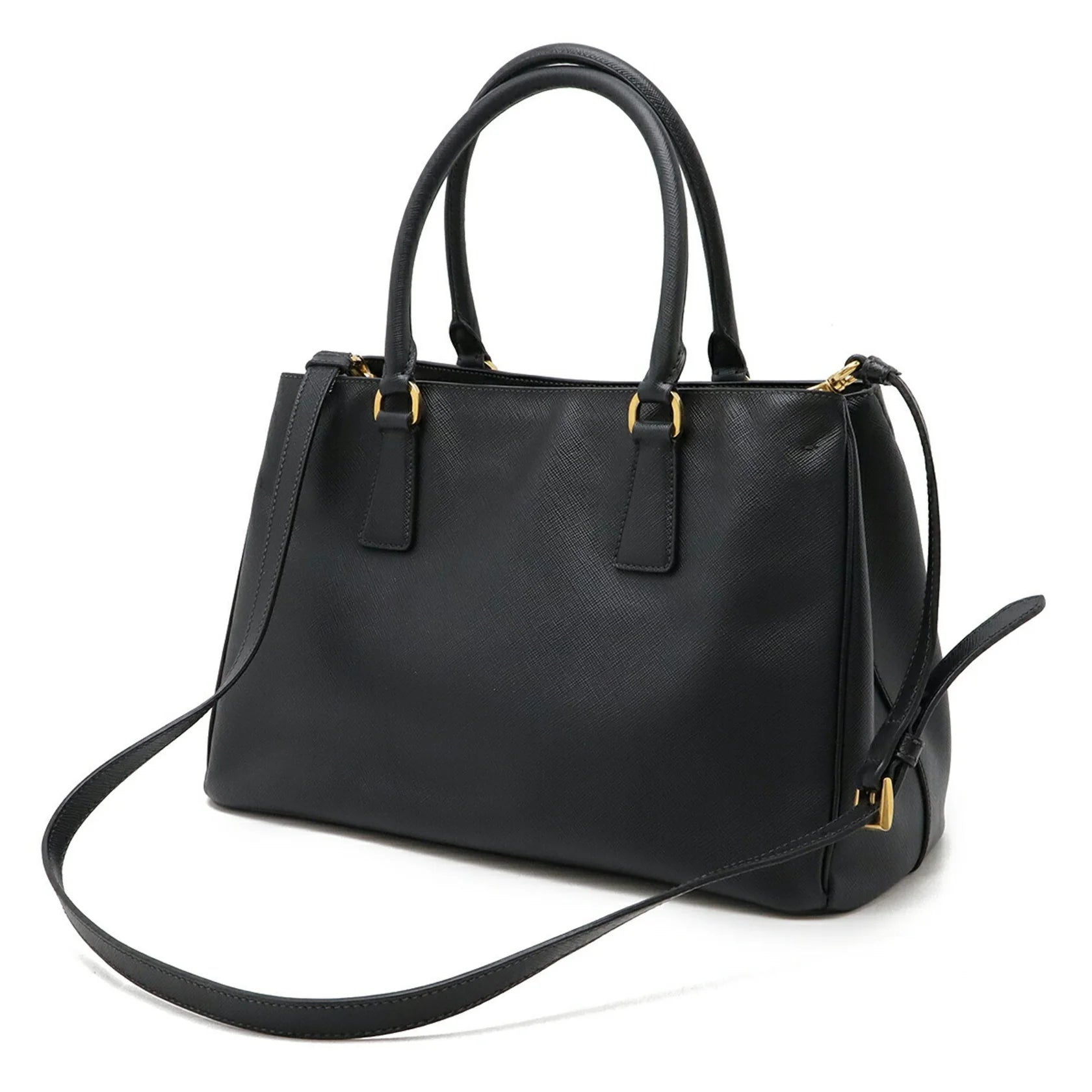 Prada Galleria BN1801 – Borsa a mano/tracolla in pelle Saffiano nera - Etoilux