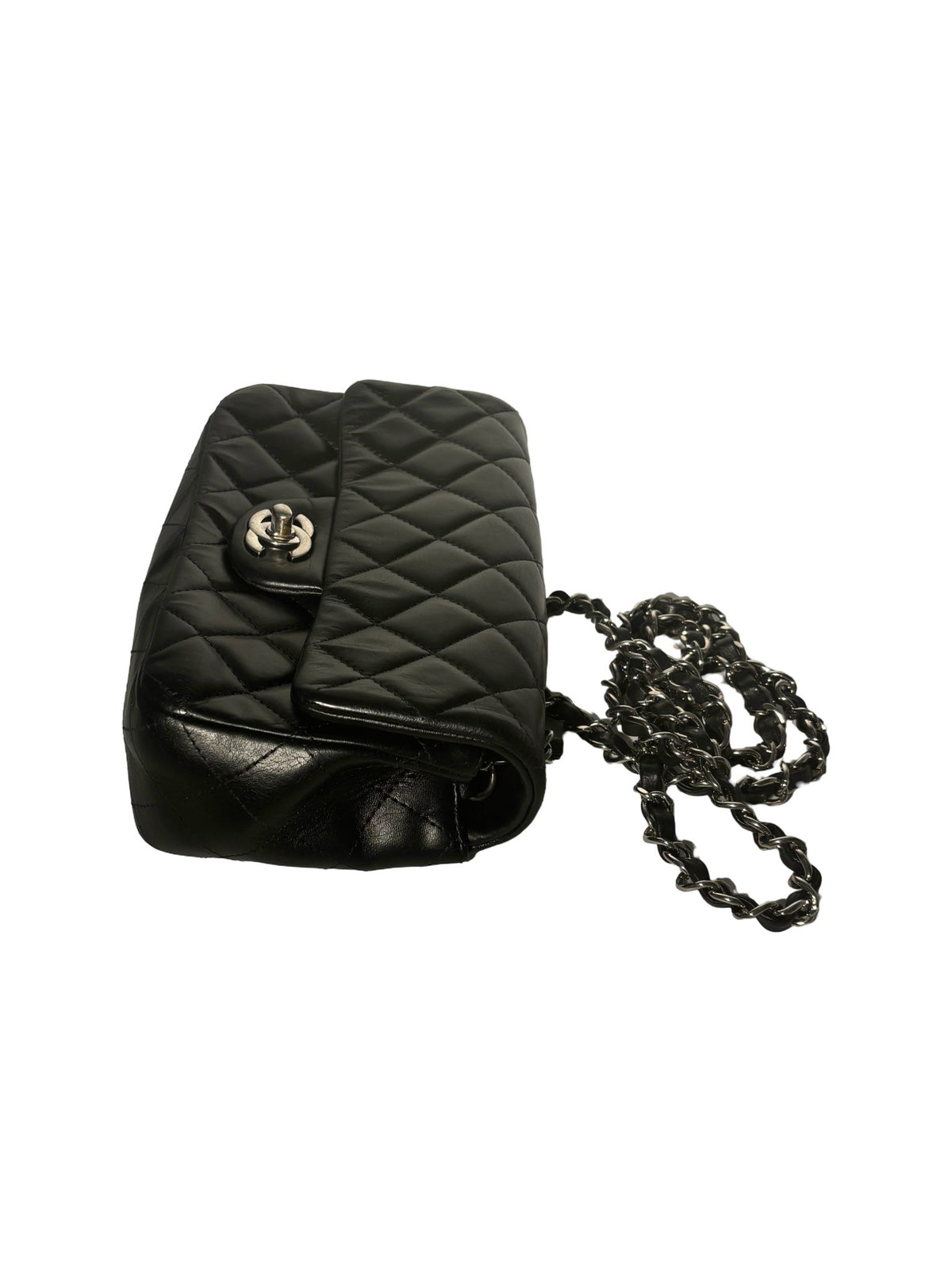Chanel Classic Single Flap – Pelle trapuntata nera - Etoilux