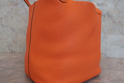 Hermès Picotin Lock MM Pelle Clemence Orange – Hardware Palladio - Etoilux