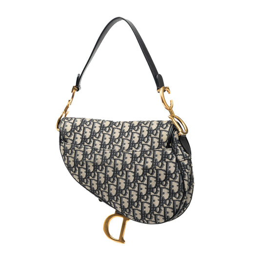 Dior – Saddle Bag in Tela Oblique Blu - Etoilux