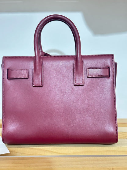 Saint Laurent Sac de Jour Nano in Pelle Bordeaux - Etoilux