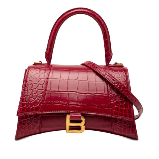 Balenciaga Hourglass Small Pelle Coccodrillo Rossa Hardware Oro – Pre-owned Autentica | Etoilux
