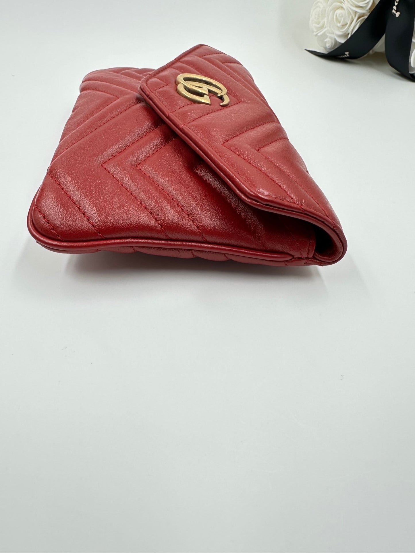 Gucci GG Marmont Multi Pochette Belt Bag Pelle Matelassé Rossa – Set 3 Pezzi - Etoilux
