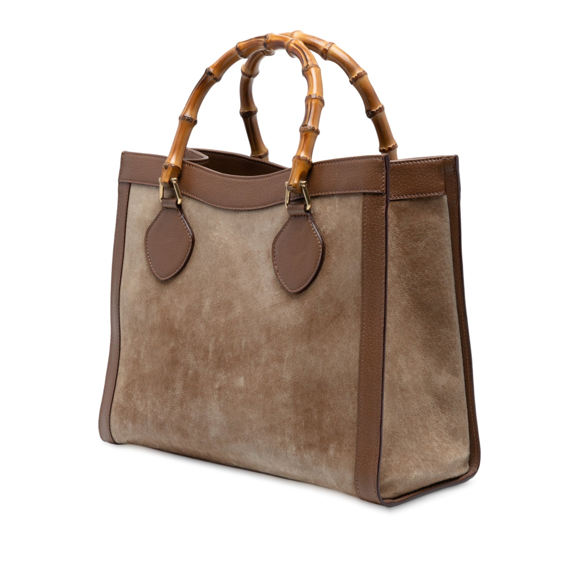 Gucci – Diana Medium Tote in Pelle Scamosciata e Bambù - Etoilux