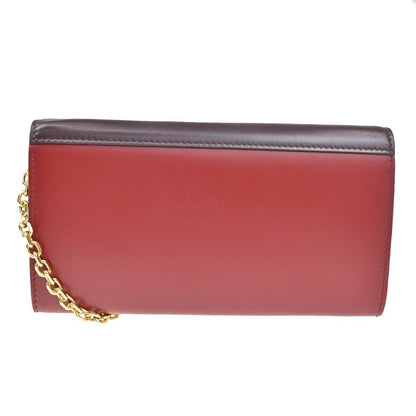 Céline C Wallet on Chain Pelle Bicolor Bordeaux/Rosso – 18,5 cm - Etoilux