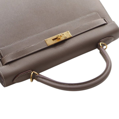 Hermès Kelly Sellier 32 Pelle Epsom Etoupe Hardware Oro 2015 – 32 cm - Etoilux