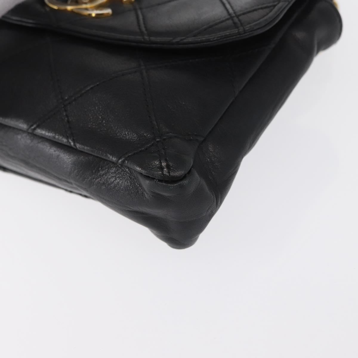 Chanel Vintage CC Flap Belt Bag in Agnello Trapuntato – Nero - Etoilux