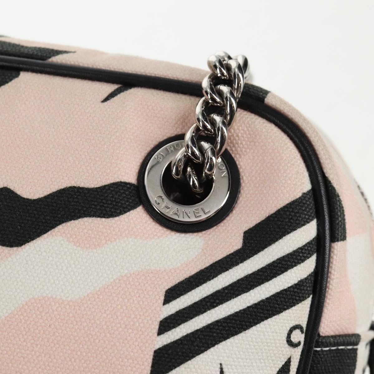 Chanel La Pausa Bay Camera Bag Tela Stampata Rosa/Avorio – 28 cm - Etoilux