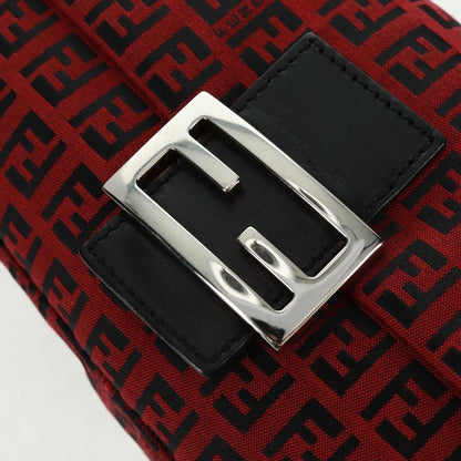 Fendi Mamma Baguette Zucchino Canvas Rosso/Nero – Misura Media - Etoilux