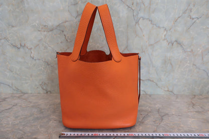 Hermès Picotin Lock MM Pelle Clemence Orange – Hardware Palladio - Etoilux