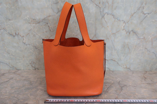 Hermès Picotin Lock MM Pelle Clemence Orange – Hardware Palladio - Etoilux