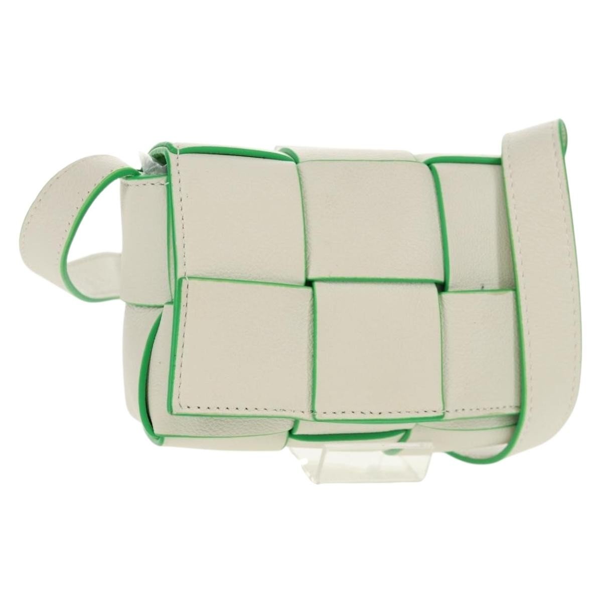 Bottega Veneta Cassette Mini Maxi Intrecciato Bianco/Verde – 12 cm - Etoilux