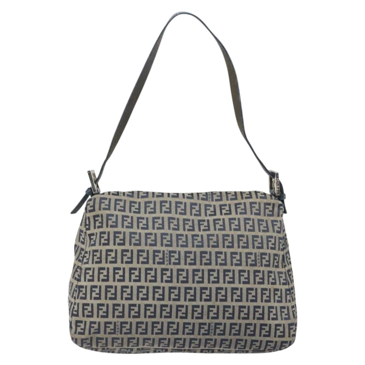 Fendi Mamma Baguette Zucchino Canvas Navy – 28 cm - Etoilux