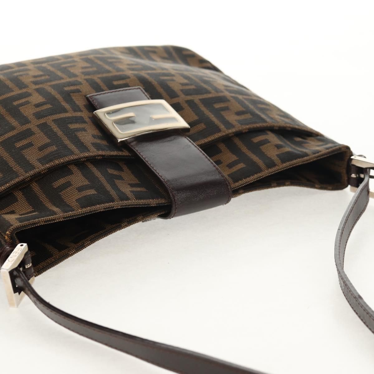 Fendi Mamma Baguette Zucca Canvas Marrone Nero – Shoulder Bag Vintage Iconica - Etoilux