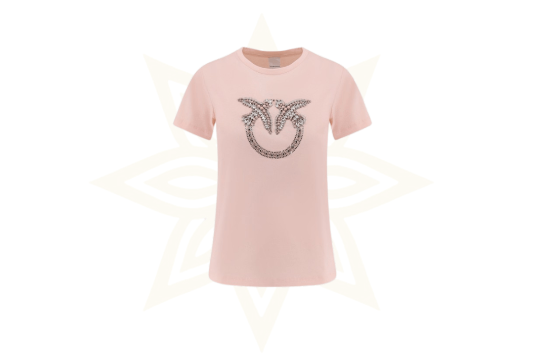T-shirt Pinko “Love Birds” con ricamo gioiello – Nuova da boutique - Etoilux