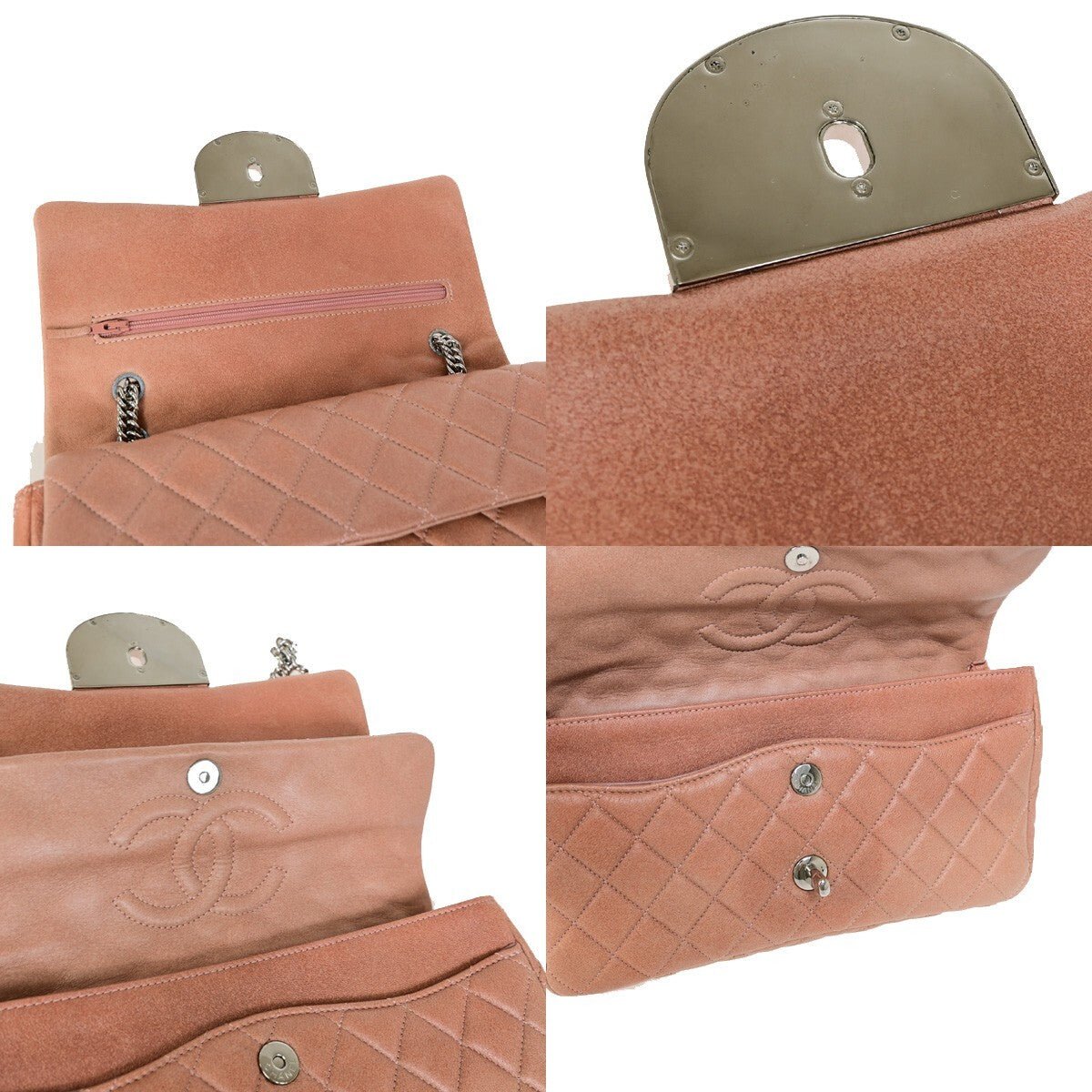 Chanel Classic Double Flap Medium in Pelle Rosa – Hardware Argento - Etoilux