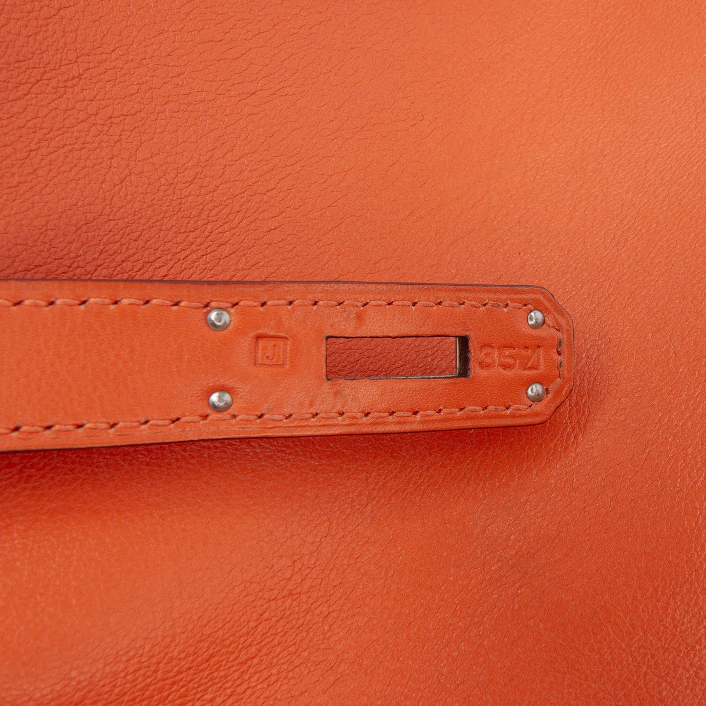 Hermès Kelly II 35 – Swift Orange – Hardware Palladio – 2006 – Full Set - Etoilux
