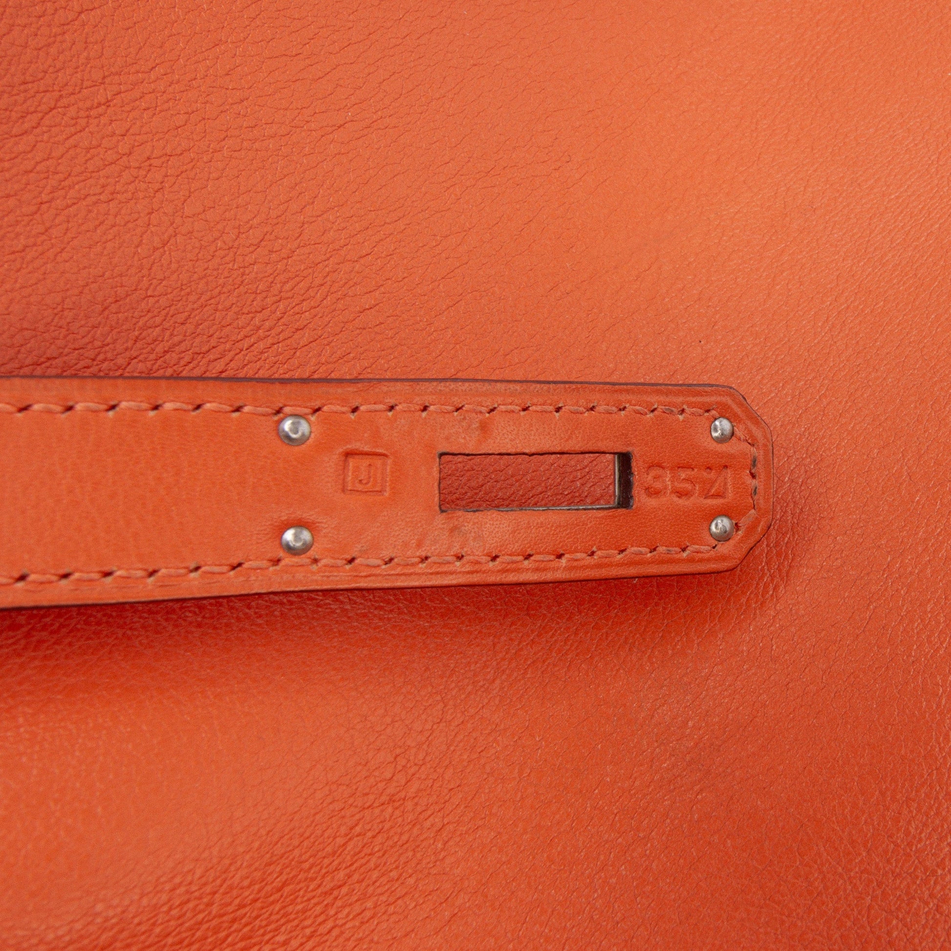 Hermès Kelly II 35 – Swift Orange – Hardware Palladio – 2006 – Full Set - Etoilux
