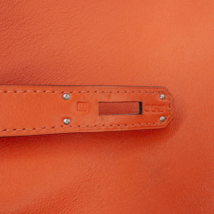 Hermès Kelly II 35 – Swift Orange – Hardware Palladio – 2006 – Full Set - Etoilux