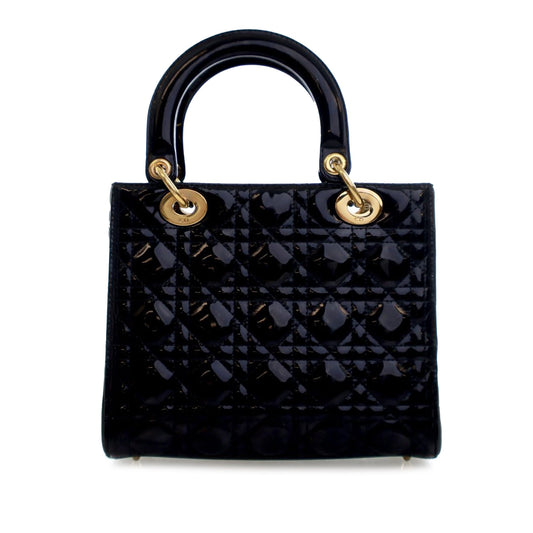Christian Dior Lady Dior Medium Patent Cannage – 2010 – Nero - Etoilux