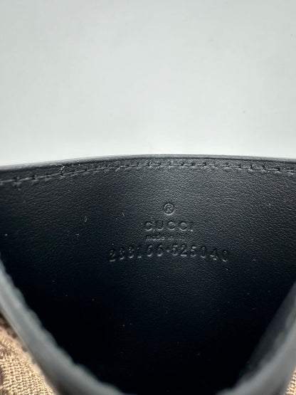 Gucci Card Case GG Supreme Tela Rivestita Nera — Porta Carte - Etoilux