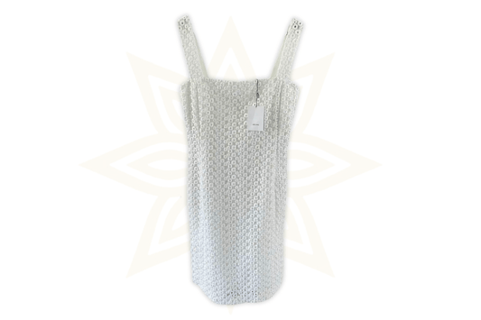 Abito Céline bianco in cotone ricamato – Nuovo con etichetta - Etoilux