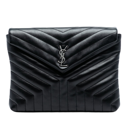 Saint Laurent Pochette LouLou Matelassé – Nero / Argento - Etoilux