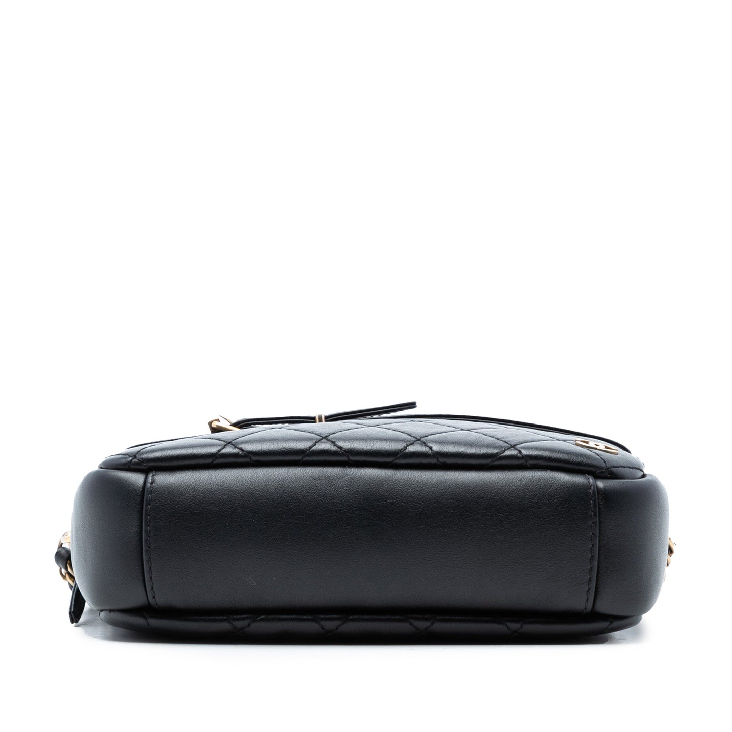 Chanel Camera Bag Matelassé Pelle di Agnello Nera Hardware Oro – 20 cm - Etoilux