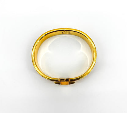 Hermès Click H Bracelet Gold Marron PM - Etoilux
