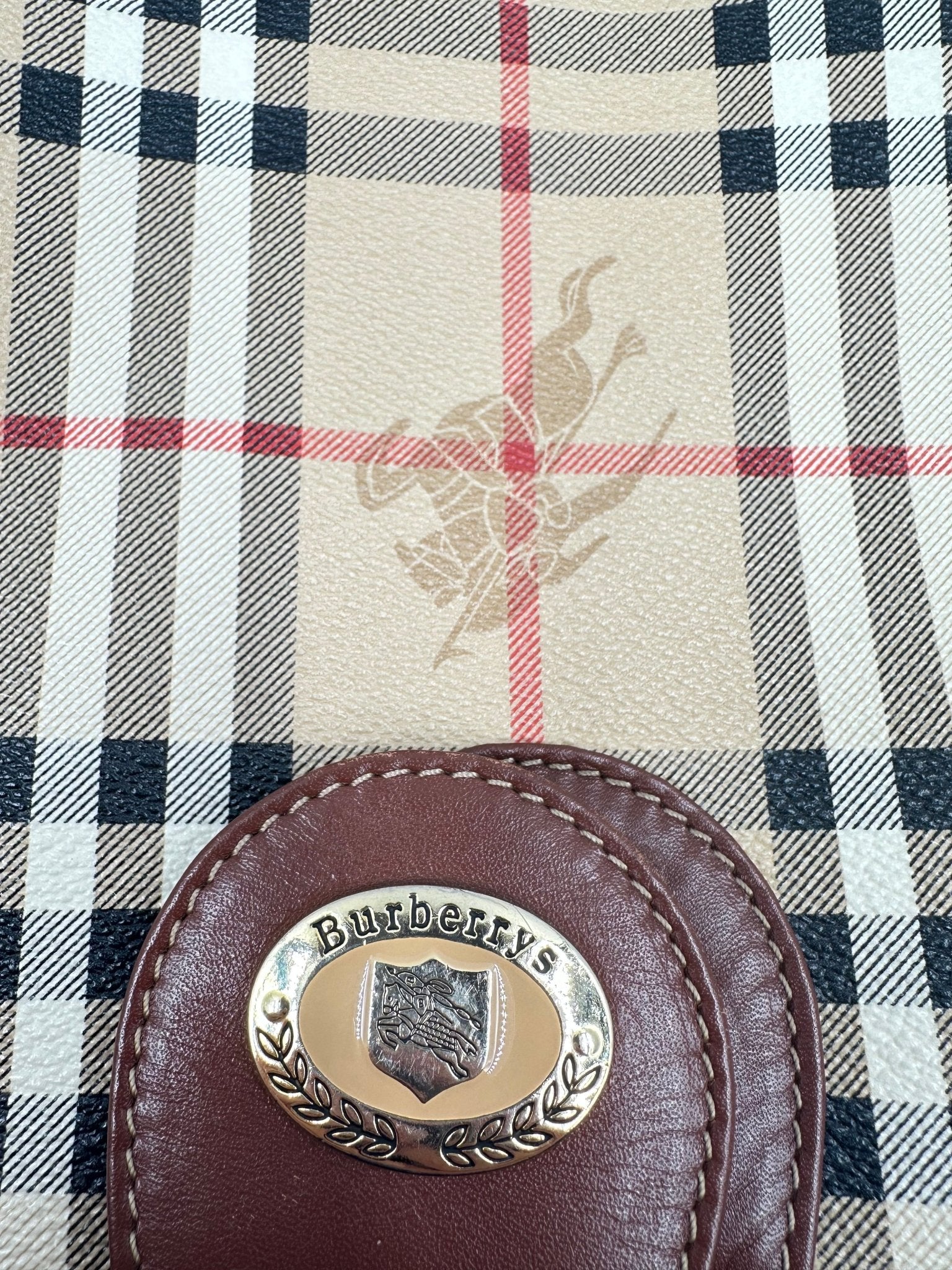 BURBERRY – Borsa a Tracolla Vintage Check in Canvas e Pelle Marrone - Etoilux