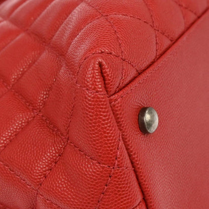 Chanel Coco Handle Medium Pelle Caviar Rossa Hardware Ruthenio 2017 – 32 cm - Etoilux