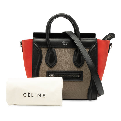 Céline Luggage Nano Tricolor Vitello Bottalato & Nabuk – Made in Italy – Size Nano - Etoilux