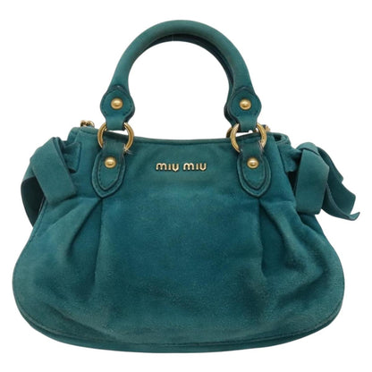 Miu Miu – Borsa a tracolla in pelle scamosciata blu - Etoilux