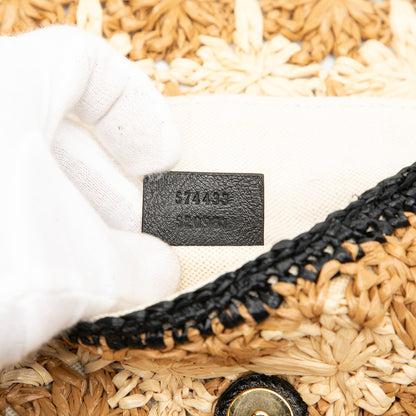 Gucci – GG Marmont Piccola Borsa a Tracolla in Rafia Intrecciata - Etoilux
