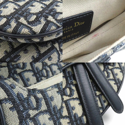 Christian Dior Saddle Bag in Tela Blu Navy – Mini Size - Etoilux