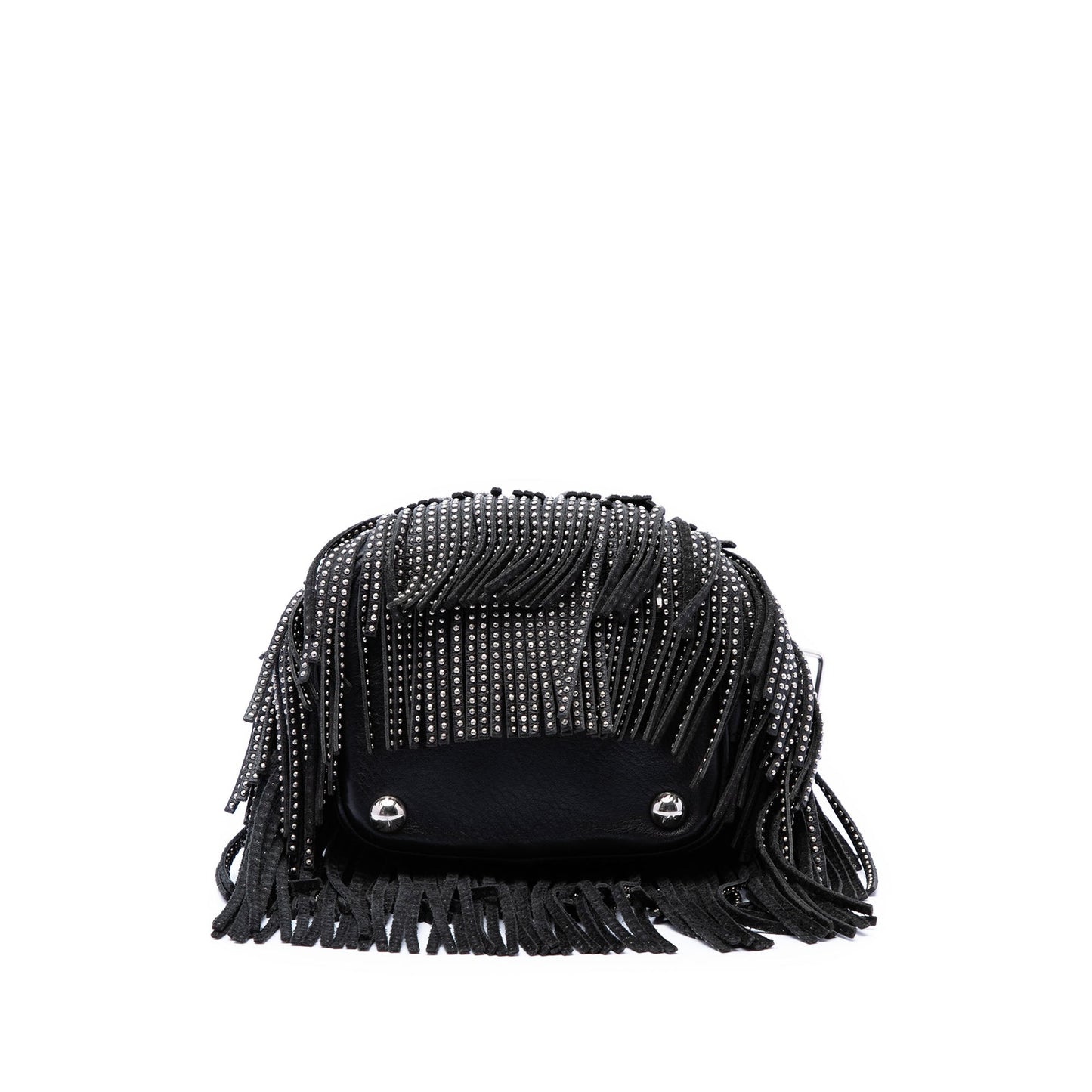 Saint Laurent Emmanuelle Bucket Bag Pelle Borchiata Nera – Small - Etoilux