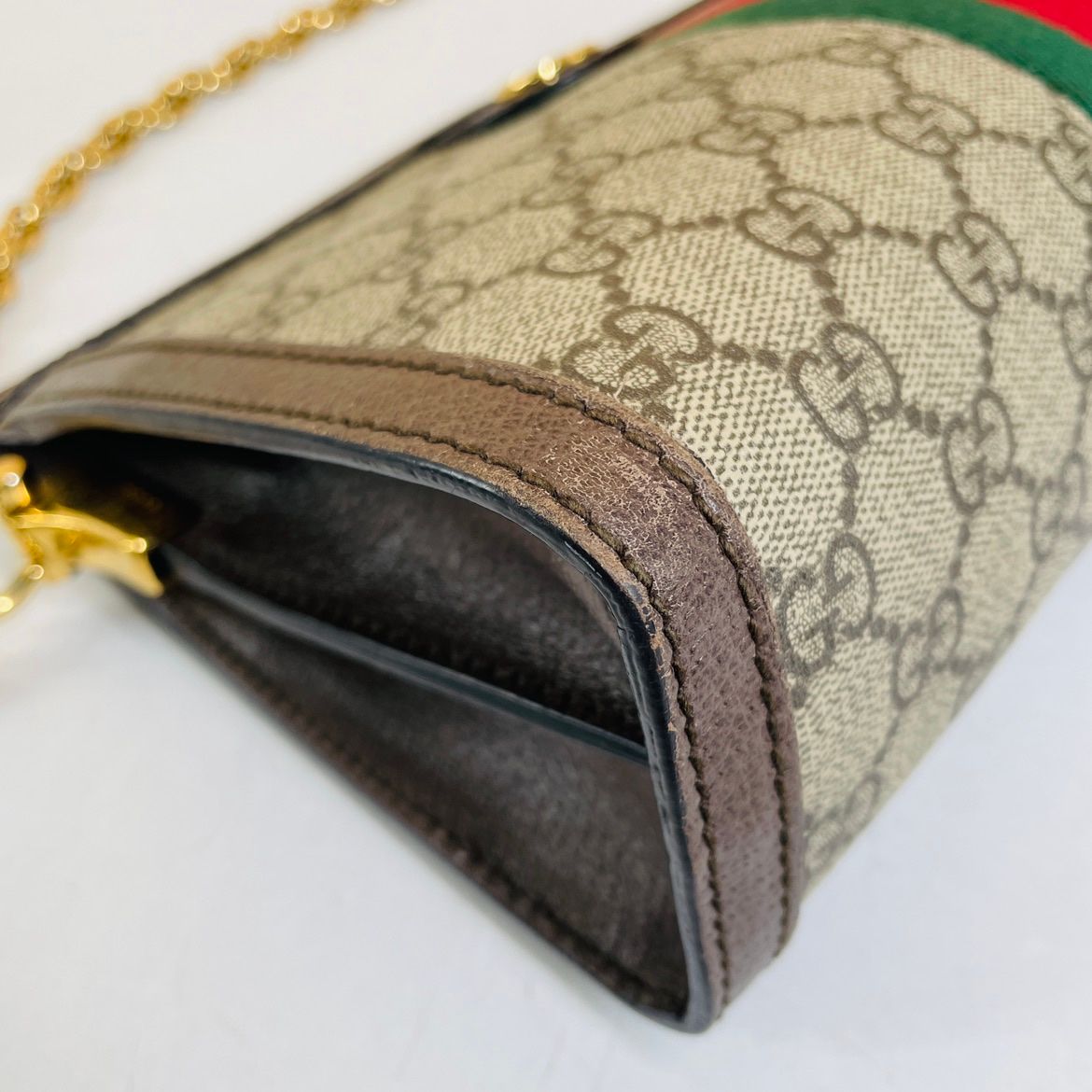 Gucci – Ophidia Canvas Retro con Tracolla in Catena – 26 × 7 × 17.5 cm - Etoilux