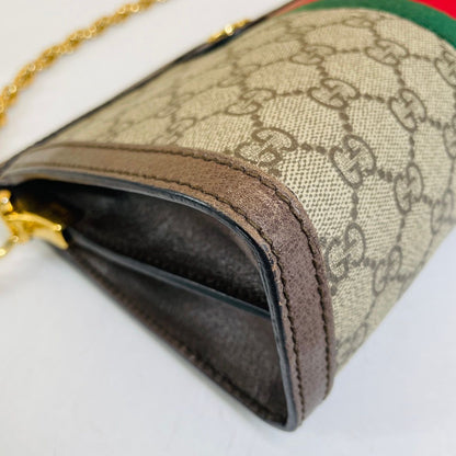 Gucci – Ophidia Canvas Retro con Tracolla in Catena – 26 × 7 × 17.5 cm - Etoilux