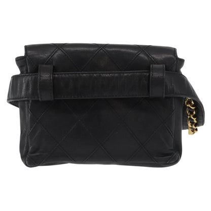 Chanel Vintage CC Flap Belt Bag in Agnello Trapuntato – Nero - Etoilux