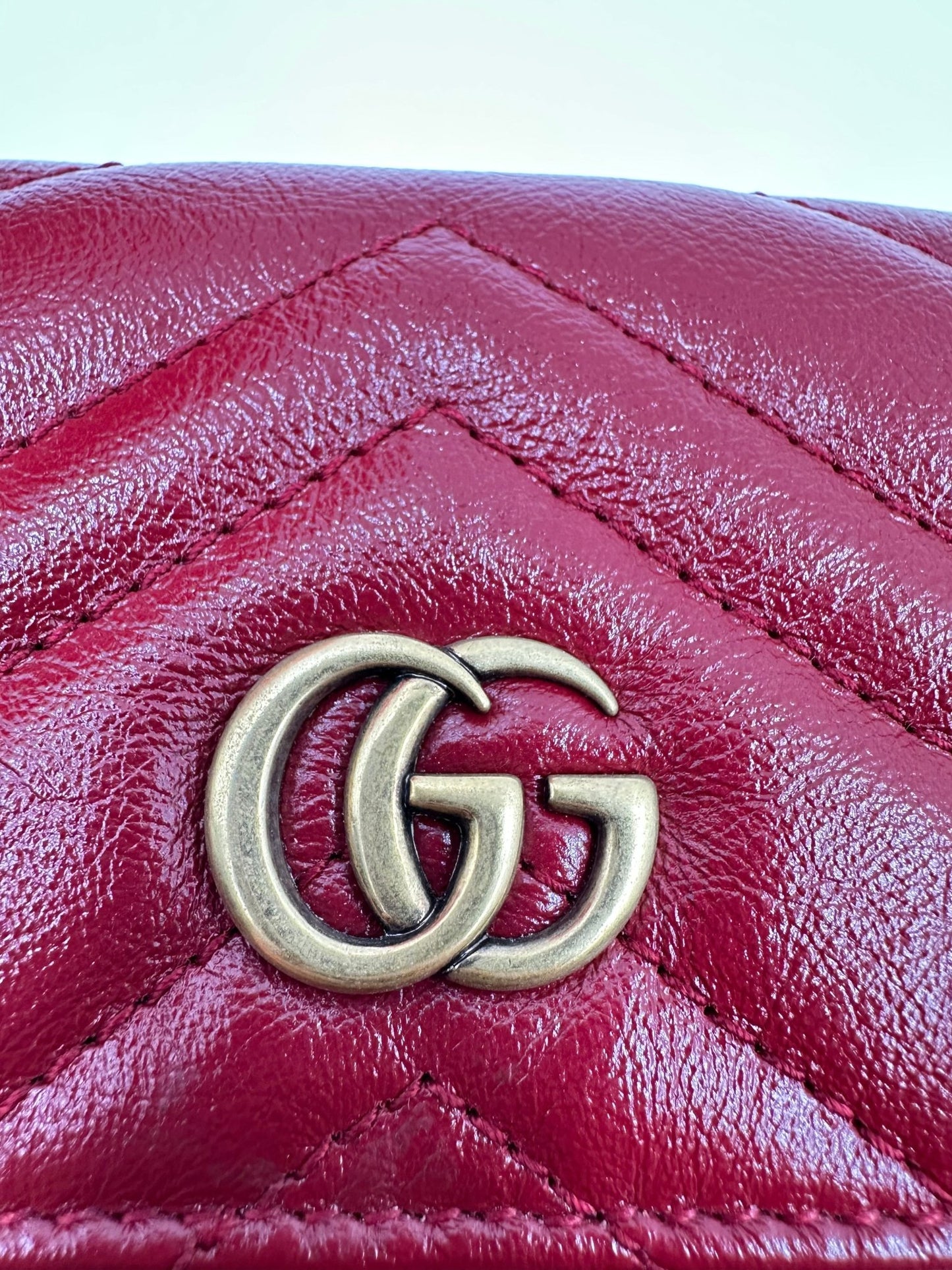 Gucci GG Marmont Multi Pochette Belt Bag Pelle Matelassé Rossa – Set 3 Pezzi - Etoilux