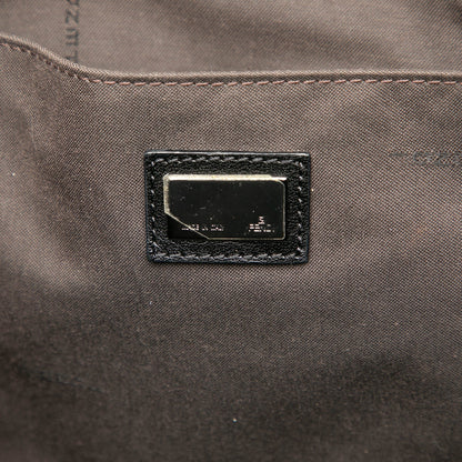 Fendi – Grande Borsa Tote Zucchino in Tela Nera - Etoilux