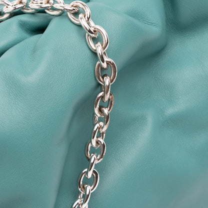 Bottega Veneta The Chain Pouch Pelle di Agnello Verde Acqua – 30 cm - Etoilux