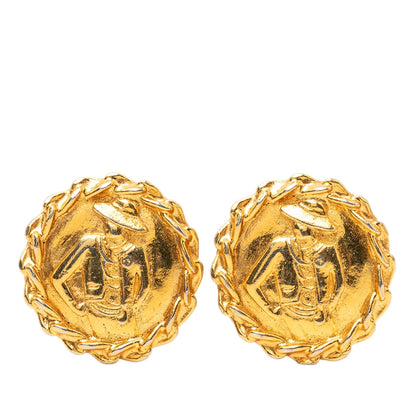 Chanel Orecchini Vintage Coco Figure Clip Oro Anni 70-80 Made in France | Etoilux