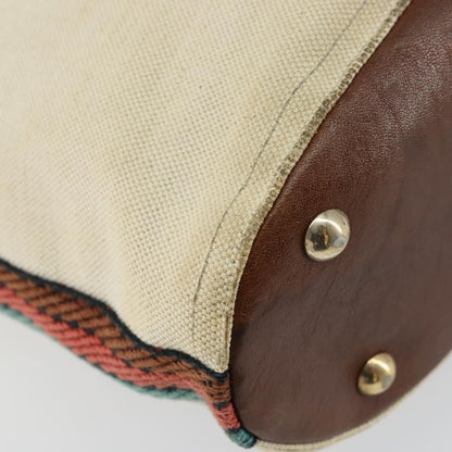 Gucci Vintage Bamboo Bucket Bag Canvas Beige Web Stripe – 23 cm - Etoilux