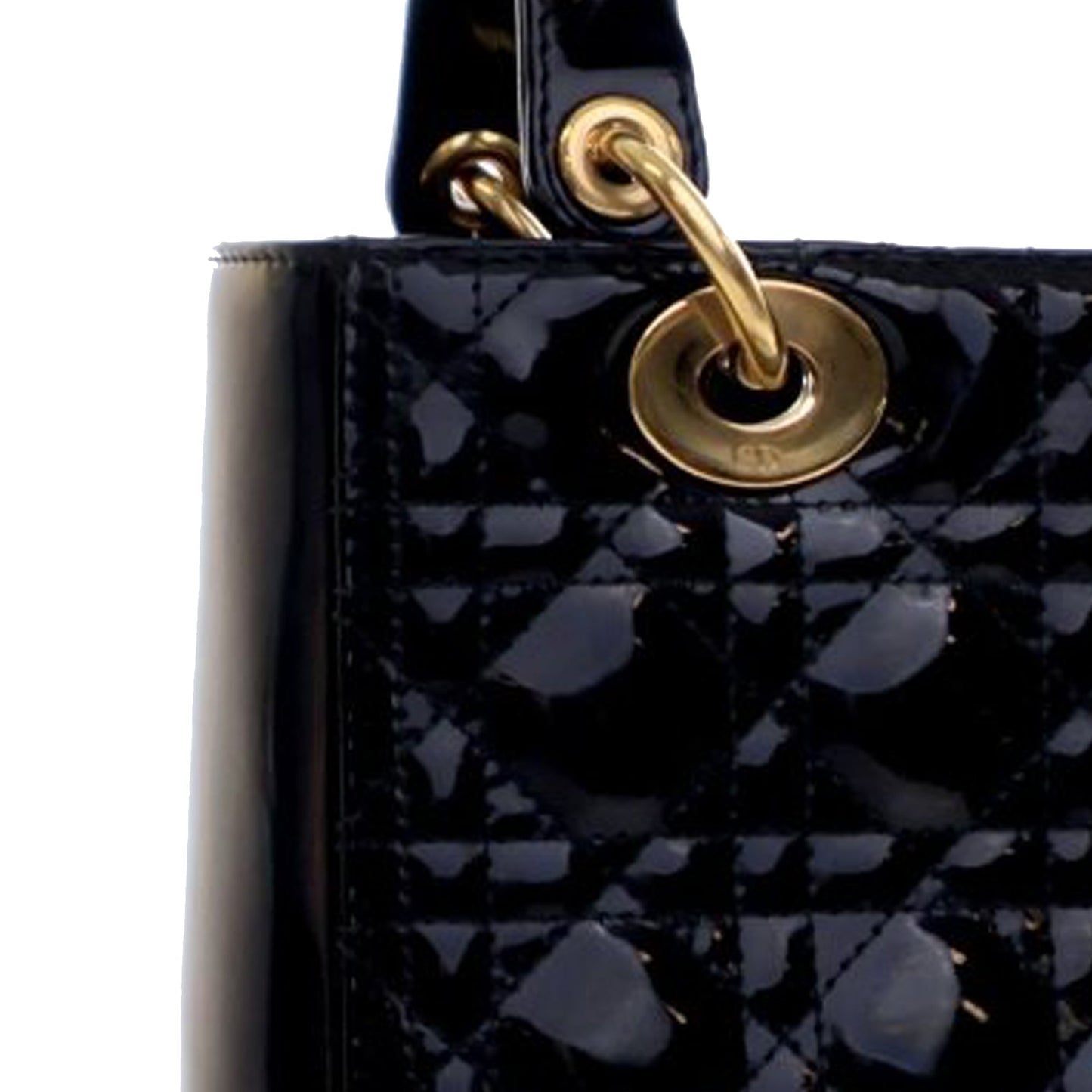 Christian Dior Lady Dior Medium Patent Cannage – 2010 – Nero - Etoilux